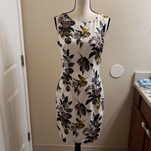 H&M White Floral Business Silk Dress